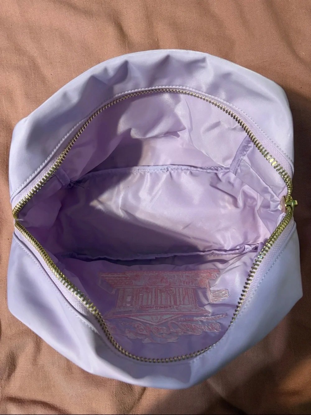 Pastel Lavender Embroidered Cosmetic Pouch - New Orleans Design SCL